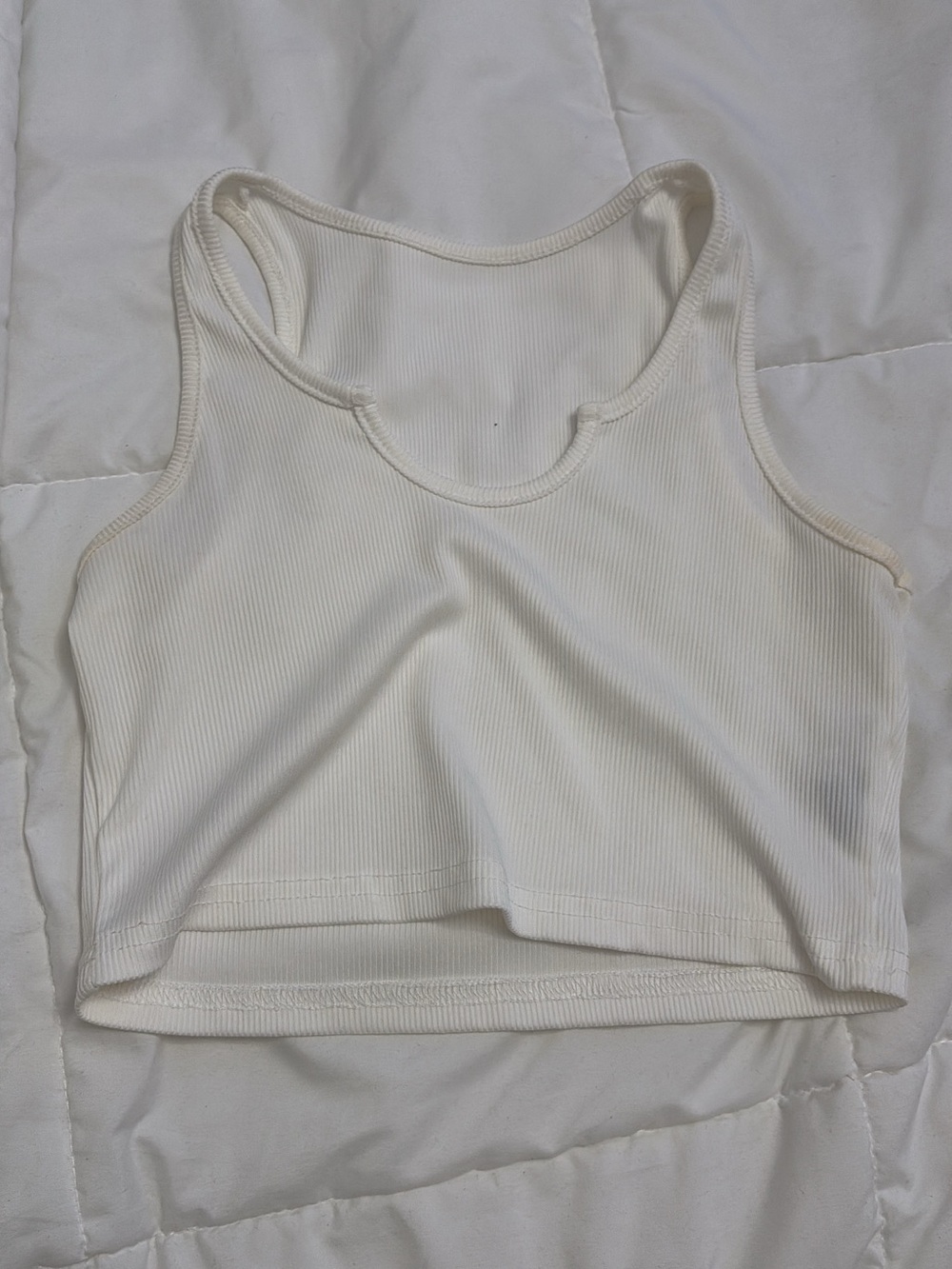 SHEIN White Ribbed Crop Tank